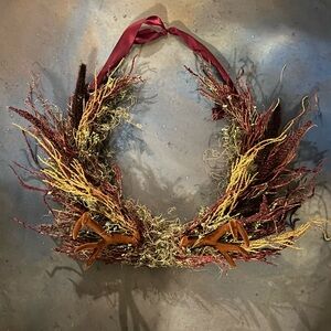 Rustic Autumn Wreath with Antlers